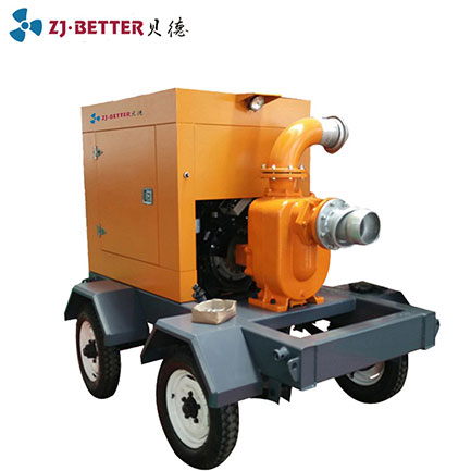 High suction self-priming trailer mounted pump